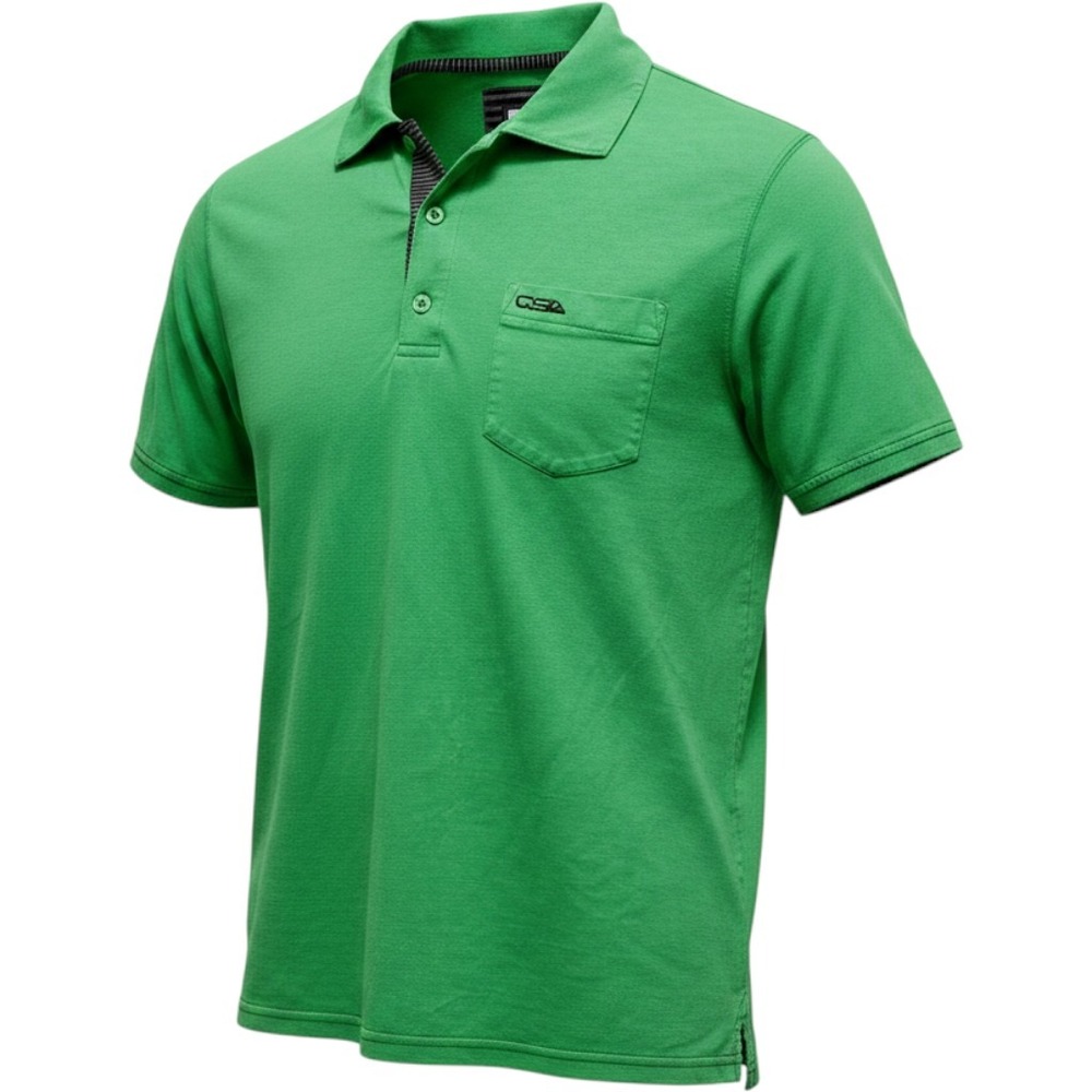 Quiksilver Mens Polo Shirt Green Short Sleeve Casual Pocket Top Y2K Preppy - Picture 1 of 4
